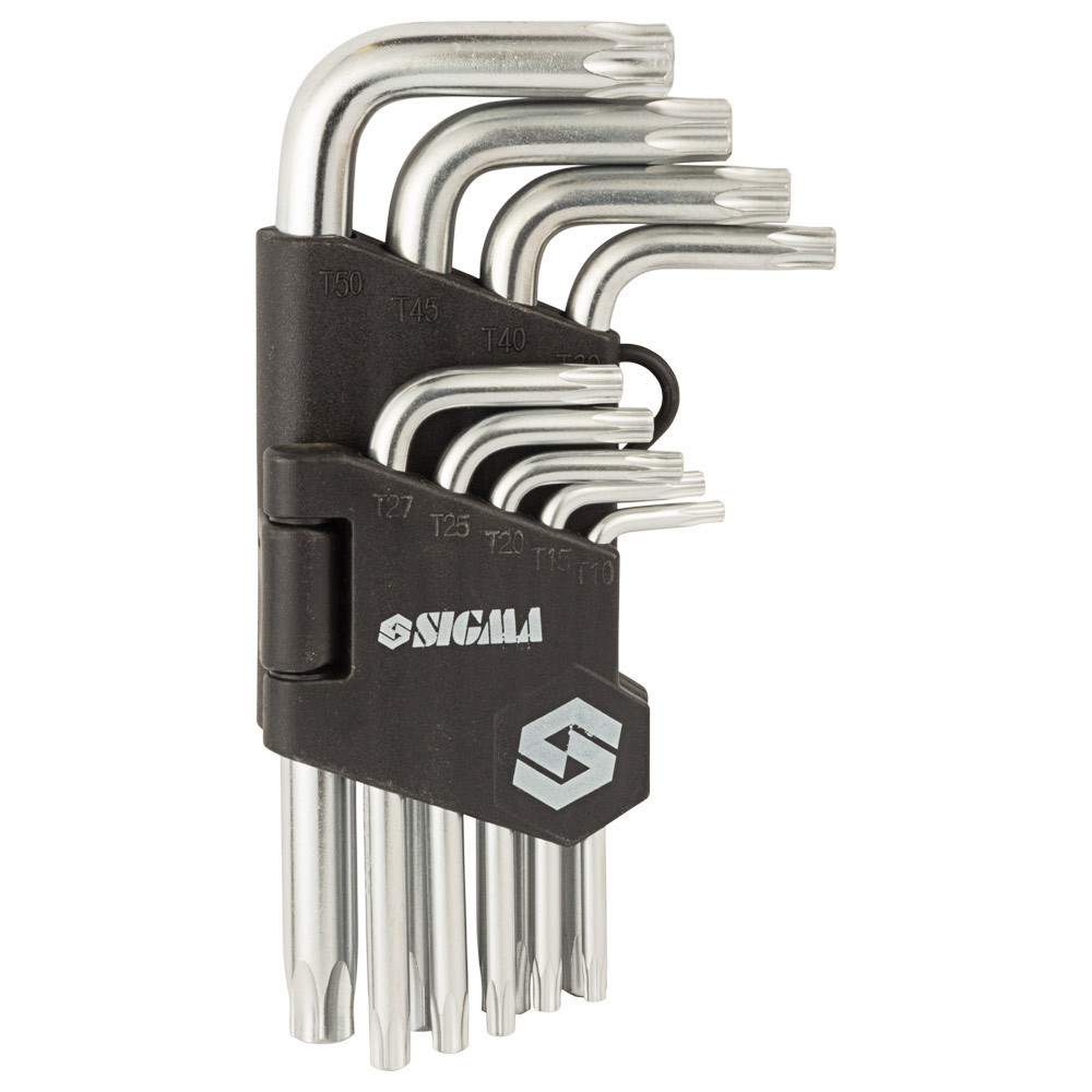 Ключи TORX 9шт T10-T50 мм CrV (короткие с отверстием) SIGMA (4022211) Киев - изображение 2