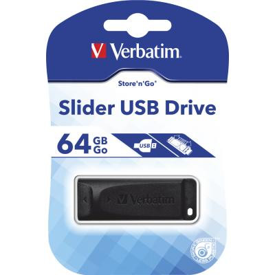 USB флеш накопитель Verbatim 64GB Slider Black USB 2.0 (98698) Винница - изображение 5