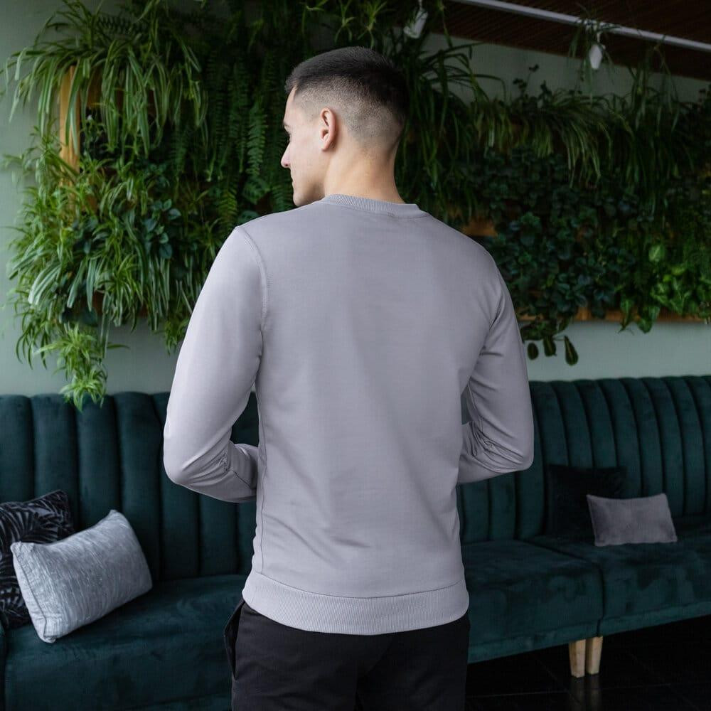 Світшот чоловічий однотонний сталевий Pobedov 001 Київ - фото 4