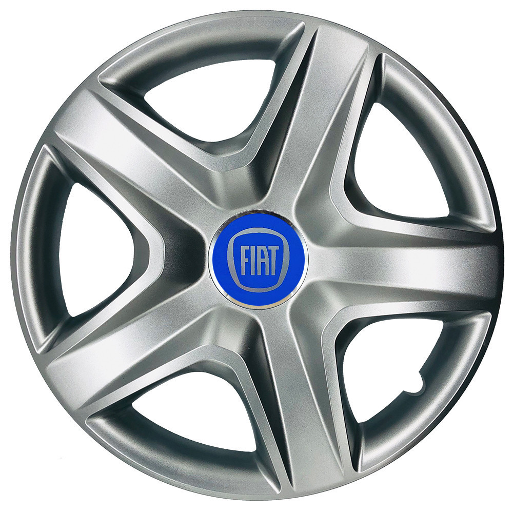 Автомобільні модельні ковпаки R15 Fiat (синій) 340 4шт, SJS, сріблясті Вінниця - фото 1