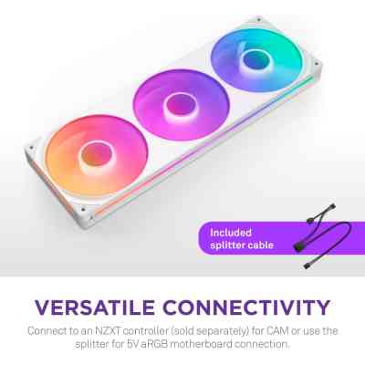 Кулер для корпуса NZXT F360 RGB Core Fan (Single Frame) - White (RF-U36HF-W1) Винница