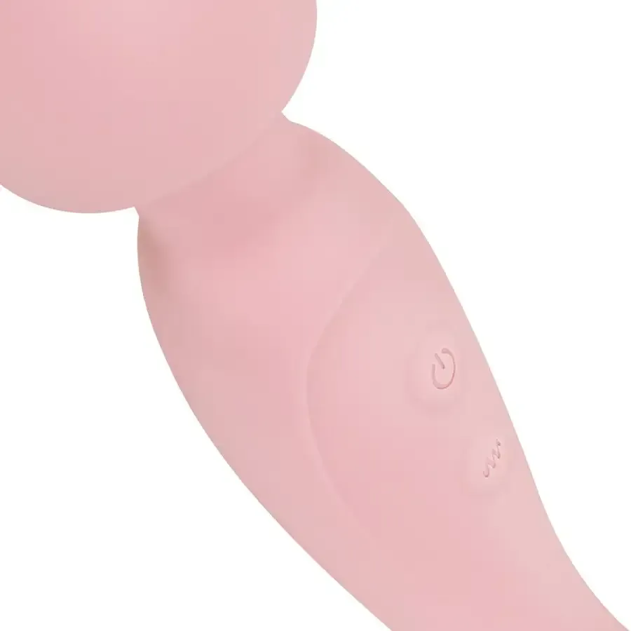 Двусторонний массажер-вибратор Good Vibes Only – SIMI Double-Sided Wand Vibrator Soft Silicone – Pink Львов - изображение 6