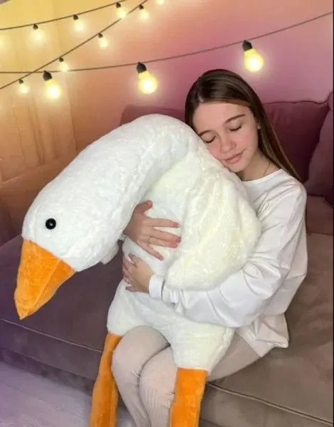 Мягкая игрушка-подушка Гусь-обнимусь 130 см для детей и взрослых, плюшевый, многофункциональный, безопасный Одесса - изображение 4