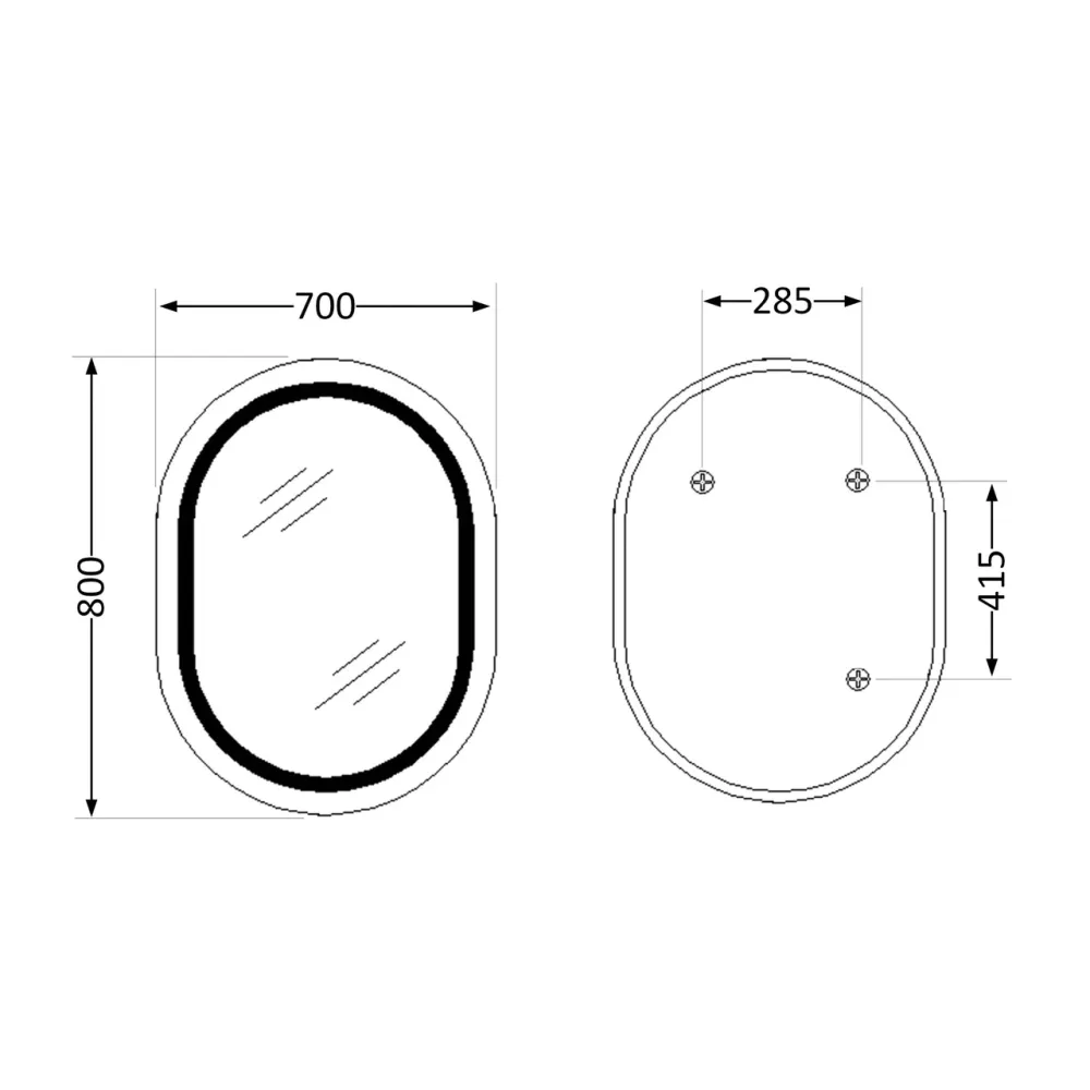Зеркало Qtap Gemini 800х700 с LED-подсветкой Touch, с антизапотеванием, с диммером, рег. темп. цвета (3000-6500K) QT2578R8072B Киев - изображение 2