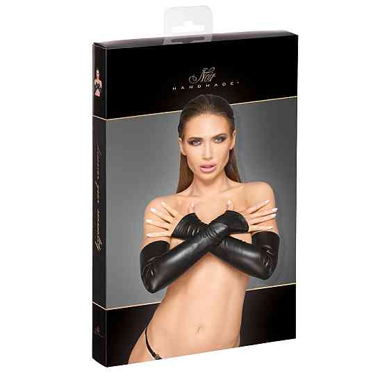 Митенки Noir Handmade F213 Elastic eco leather fingerless gloves, M, экокожа Sex Aura Киев