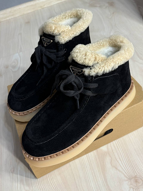 Ботинки женские Hengji 68-2 замшевые на меху с опушкой черные, 36, 23 см Киев - изображение 18
