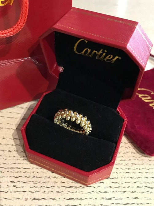 Кільце Cartier зубчики та браслет Cartier зубчики / Карт'є набір лимонне золото Одеса - фото 6