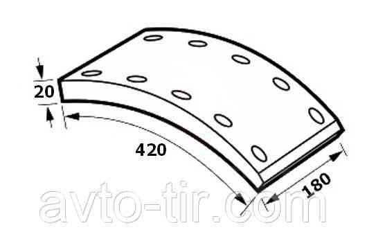 Накладки тормозные SAF 180X20 FI420 Луцк