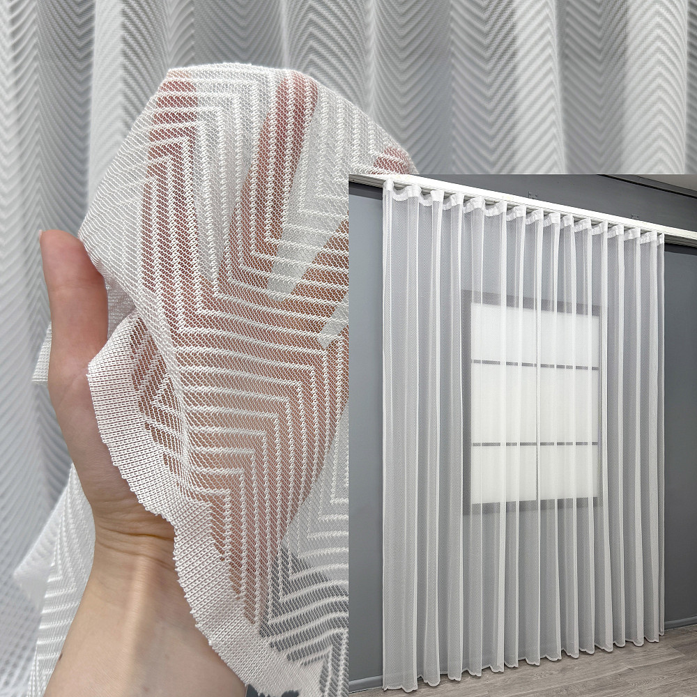 Тюль VR-Textil 2092т Жаккард Теплый белый 400х270 см (42-1317) Киев - изображение 1