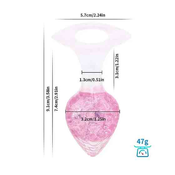 Анальная пробка Liebe Seele Heart-shaped Crystal Anal Plug - Pink Small Sex Aura Киев