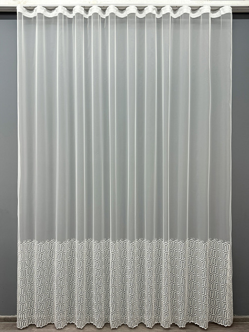 Тюль VR-Textil 1505т Фатин з вишивкою Молочний 300х270 см (40-224) Київ - фото 2