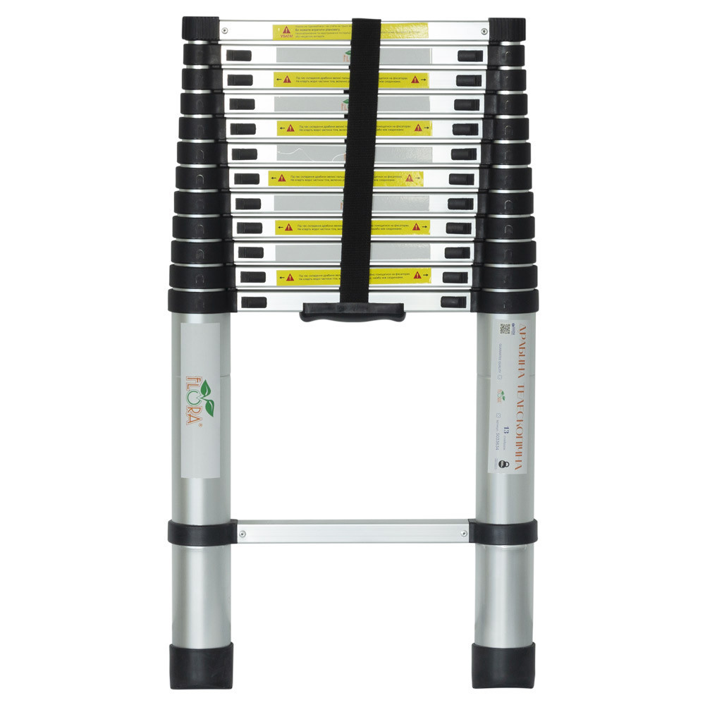 Драбина телескопічна 13 щаблів 3.8м FLORA (5033634) Київ - фото 1