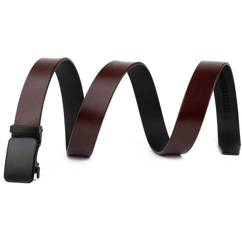 Ремень мужской с черной пряжкой автомат Vintage 20271 Коричневый Киев - изображение 2