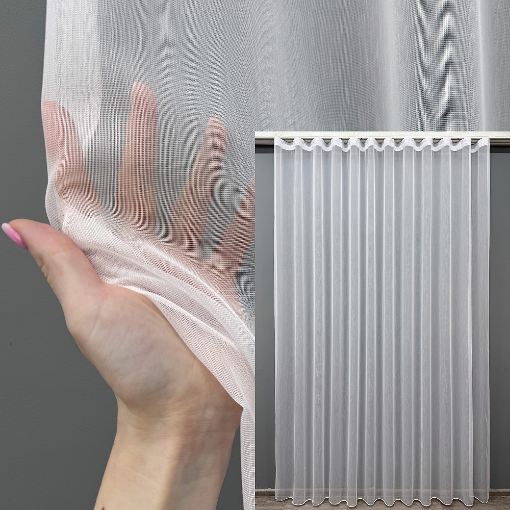 Тюль VR-Textil 1153т Бамбук однотонний Білий 300х240 см (43-218) Київ - фото 1