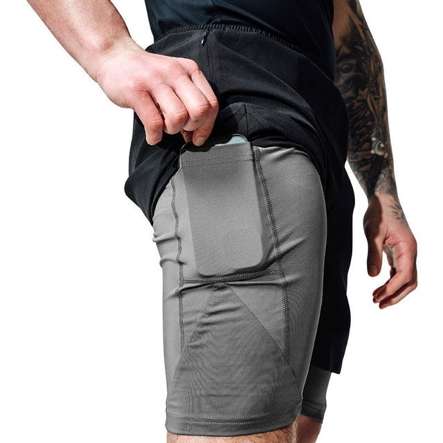 Компресійні шорти для RDX MMA T16 2-в-1 BLACK/GREY-S Кам'янське - фото 3