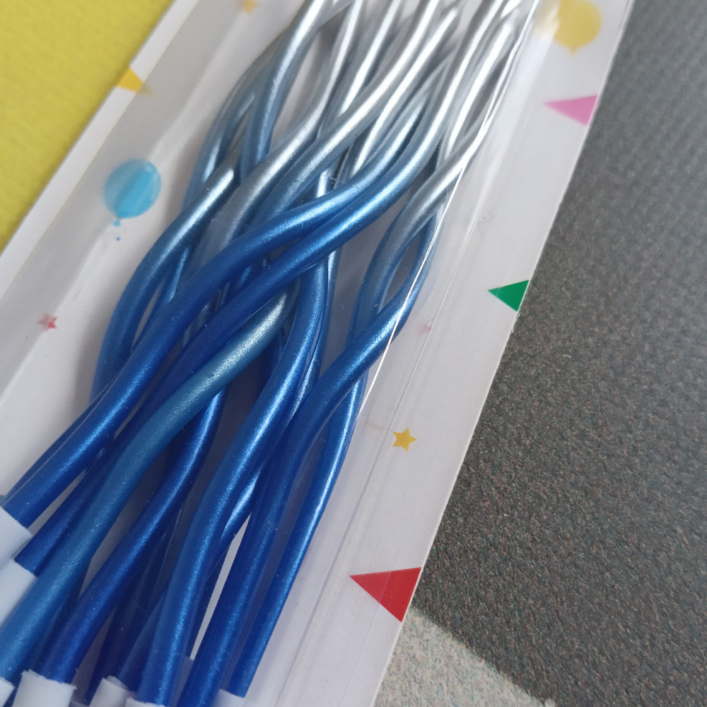 Свічки для торта "хвилясті" 12 шт. сині градієнт Київ - фото 2