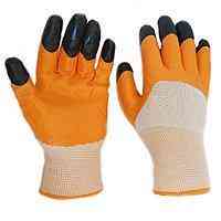 Перчатки Рабочие стрейчевые нейлоновые Frendly Дружба  (чёрные пальцы) в упаковке 12 пар Днепр