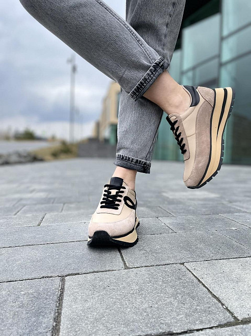 Phany Кросівки жіночі PHANY P0409147 капучіно (весна-осінь, шкіра+замша натуральна) (5003) Коломия - фото 6