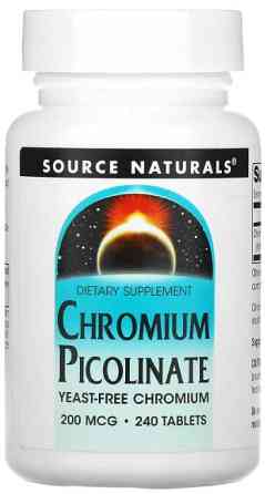 Хром піколінат Source Naturals Chromium Picolinate 200 мкг 240 таблеток Київ