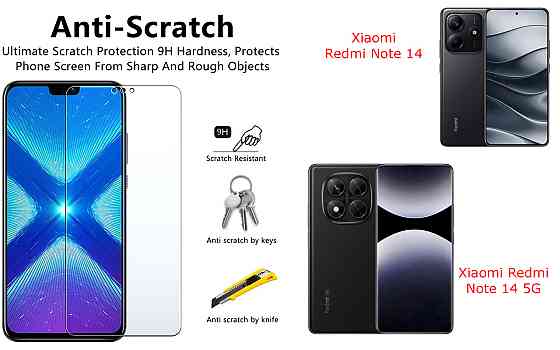Защитное стекло NeoGlass для Xiaomi Redmi Note 14, Note 14 5G – ультрапрозрачное и устойчивое Киев