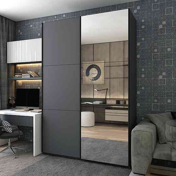 Шафа-купе двохдверна Doros G-Caiser 180х60х240 см Графіт/1 Дзеркало (DRS-011033) Дніпро