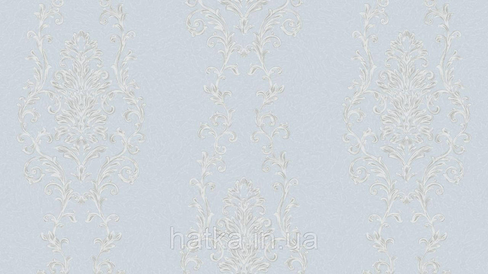 Шпалери метрові вінілові на флізеліні Sintra Classic класика вензелю візерунки структурні сріблясті на блакитному 454749 Київ - фото 1