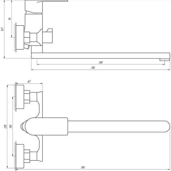 Змішувач для ванни Globus Lux Niagara GLN-0208 (000018452) Київ
