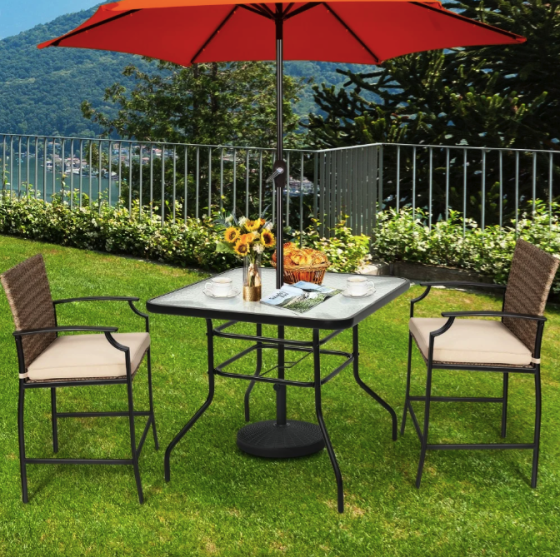 Садовий стіл Costway Jupiter скляний Киев