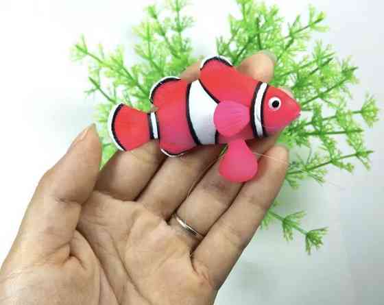 Штучна рибка Клоун силіконова та люмінісцентна 4 на 6 см різнобарвний Київ