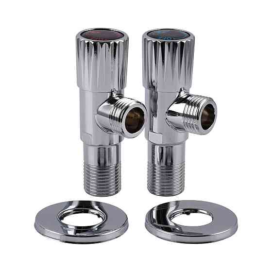 !!Набір кранів кутових кераміка SOLOMON EXCLUSIVE 1/2″X1/2″ 9889 (CHROM) (комплект2шт.) (000029572) Киев