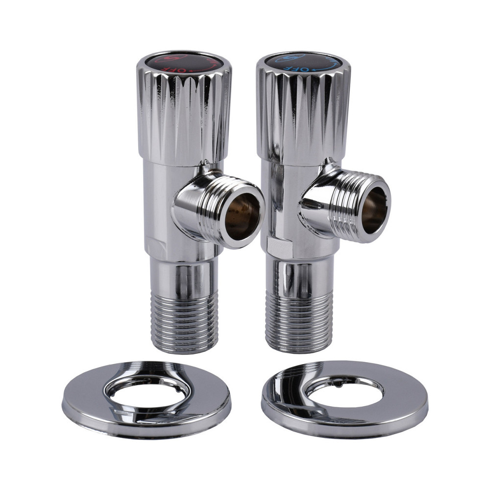 !!Набір кранів кутових кераміка SOLOMON EXCLUSIVE 1/2″X1/2″ 9889 (CHROM) (комплект2шт.) (000029572) Киев - изображение 3
