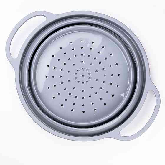 TS Kitchen Друшляк 2.6 л силіконовий складаний з ручками 2.6 л Сірий HP34544G Коломия