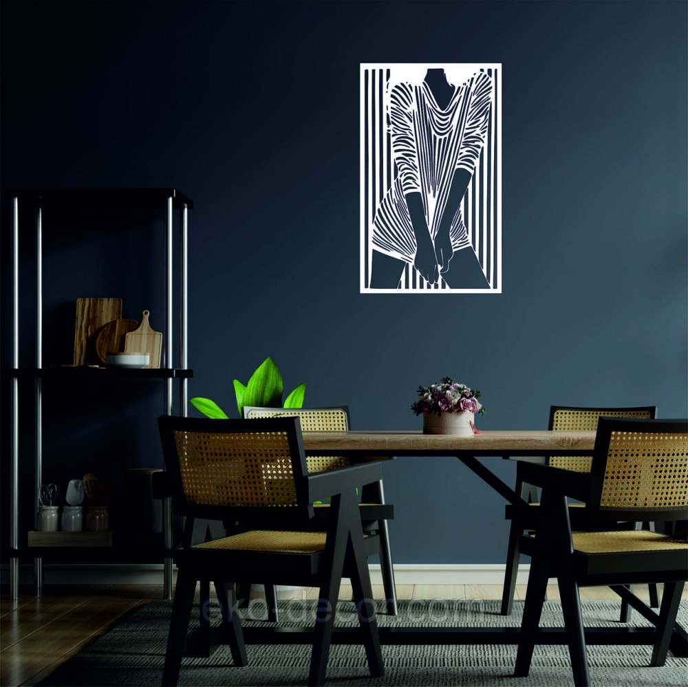 Декоративное настенное Панно «Девушка» Декор на стену 50*30 см, Белый Киев - изображение 4