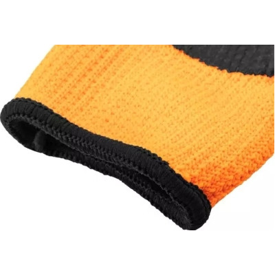 Защитные перчатки Neo Tools латексное покрытие, полиэстер, р.9, оранжево черные (97-612-9) Винница - изображение 6