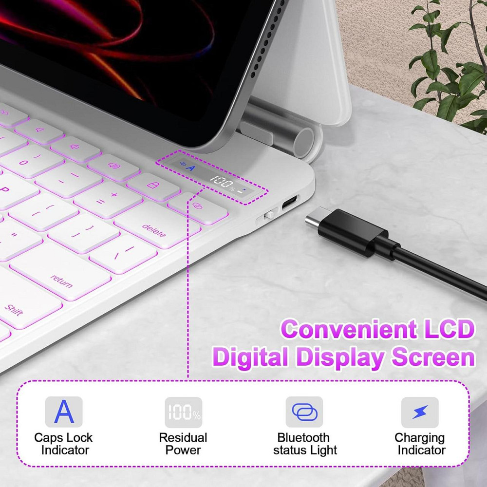 Магнитный чехол с клавиатурой и трекпадом LCD для iPad Air 13