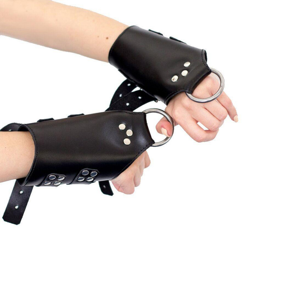 Манжети для підвісу за руки Art of Sex – Kinky Hand Cuffs For Suspension, чорні, натуральна шкіра Sex Aura Київ - фото 5