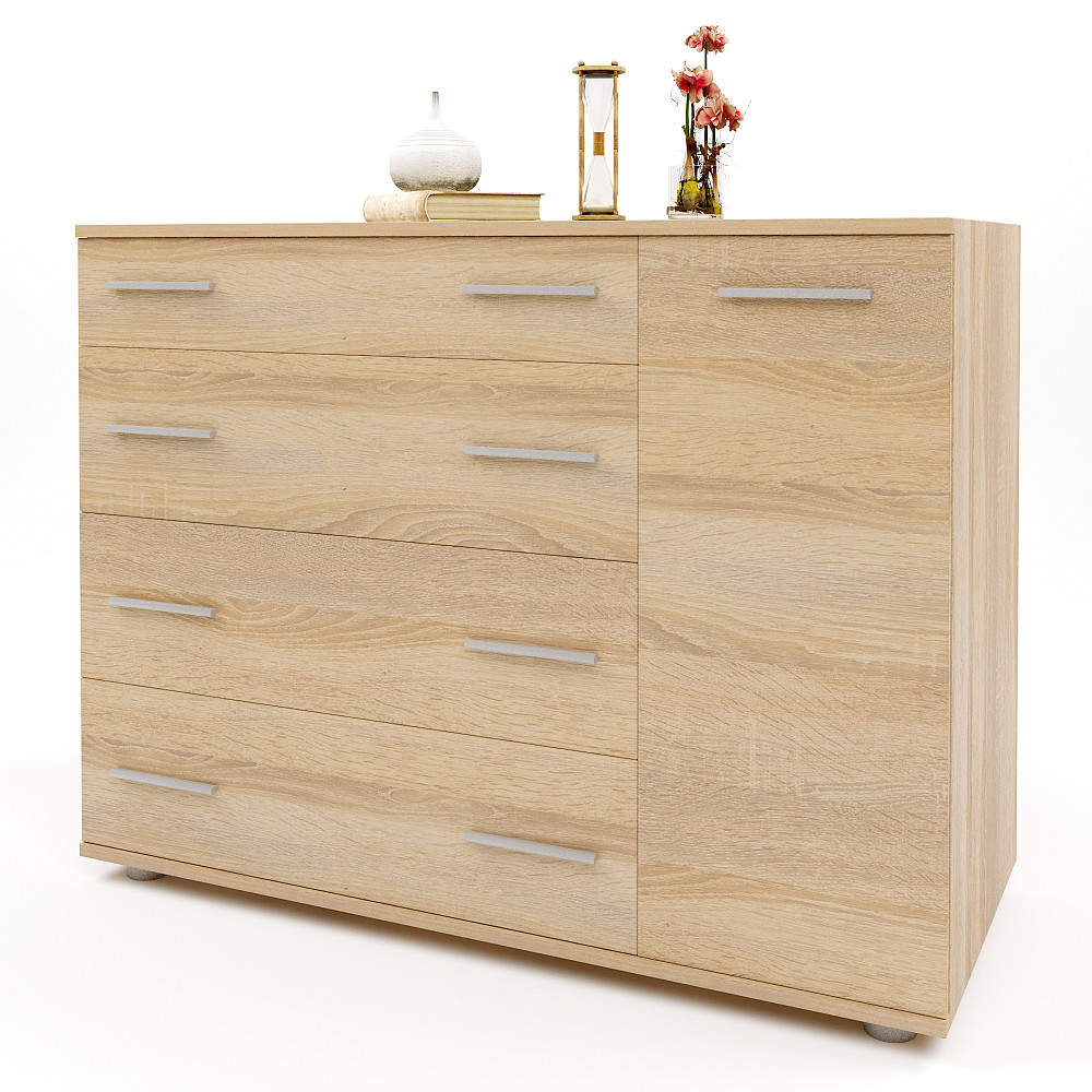 Комод для спальни Эверест с 4-мя ящиками К-3 (телескопические) 100х38х73 дуб сонома (DTM-2494) Днепр - изображение 2