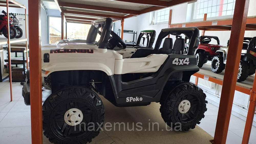 Детский электромобиль на аккумуляторе QD-V80 электромашина для детей с пультом управления Хаки Мостиська - фото 4