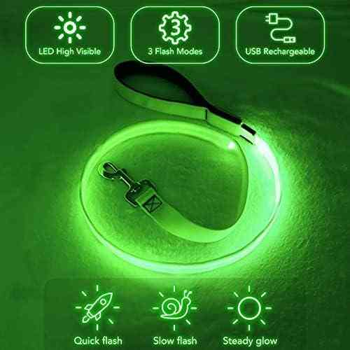 Світлодіодний повідець для собак Colaseeme LED 120 см, USB Type-C (Micro USB) перезаряджуваний, 3 режими підсвічування, нейлоновий Київ