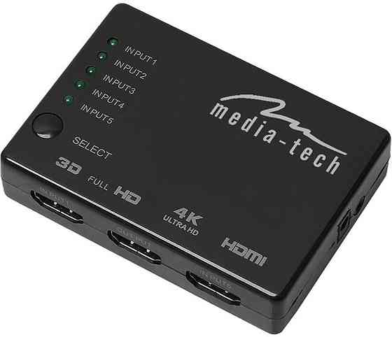 Комутатор HDMI 5xports HDMI switch, remote controlled, 4K resolution support Media-Tech Вінниця