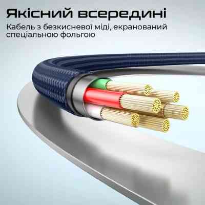 Дата кабель USB-C to USB-C springy.blue Promate (springy.blue) Вінниця