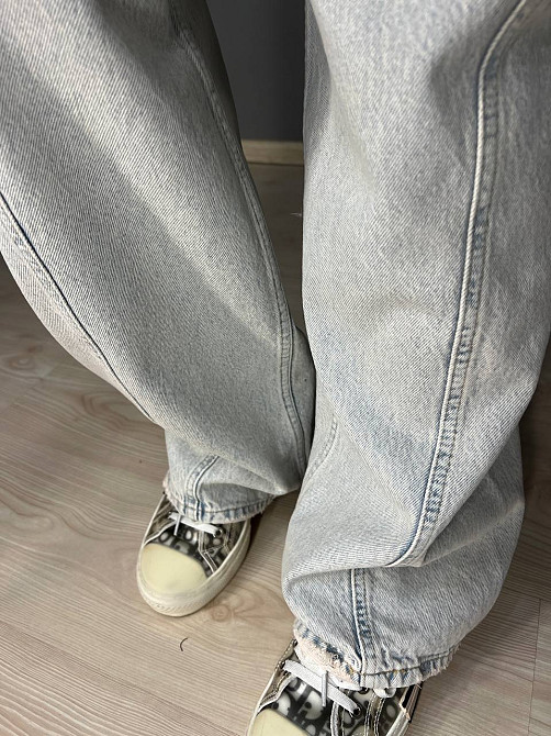 Джинсы женские Twin 1268-455 palazzo jeans широкие скошенный боковой шов палаццо высокая талия светло-голубые, светло-голубой, 36, 36, 76 см, 107 см Киев - изображение 16