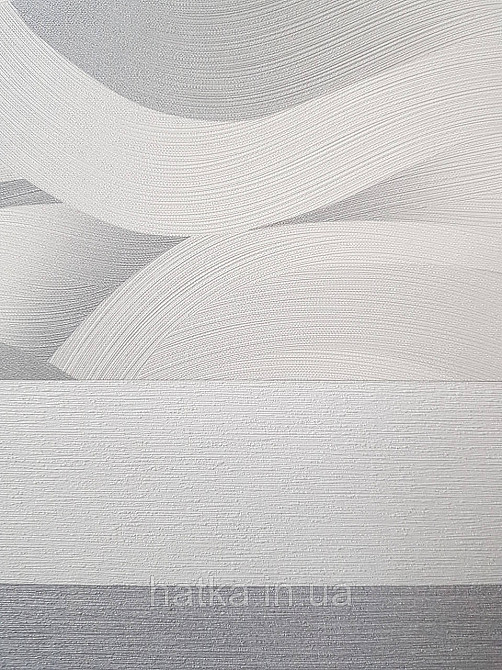 Шпалери метрові вініл на флізелін дизайнерські Erismann Elle Decoration 2 абстракція хвилі білі сірі 3д Київ - фото 2
