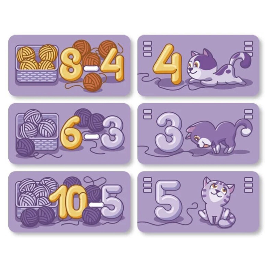 Настольная обучающая игра Мурчащее вычитание 360081, 63 карточки Винница - изображение 7