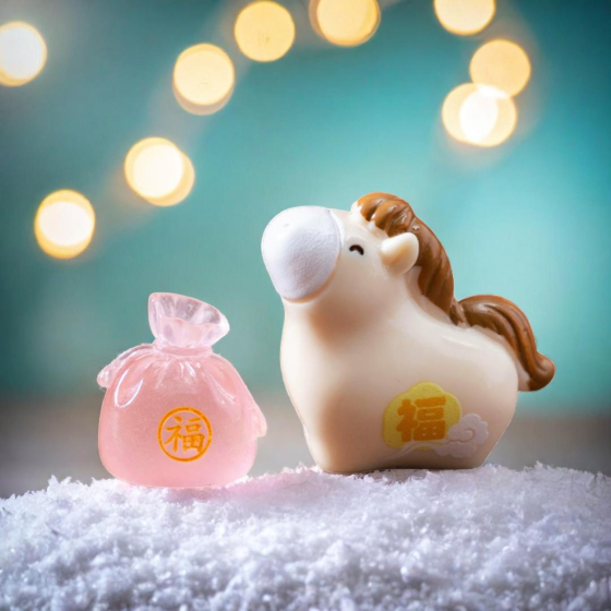 Фигурка Лошадка с мешком счастья 3.3 х 3.1 см Символ года 2026 для миниатюры Одесса