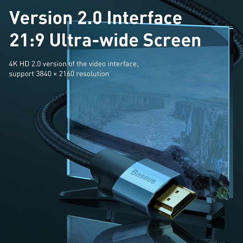 HDMI кабель Baseus CAKSX-E0G з підтримкою FullHD/4K video resolution (Чорний, 5м) Николаев - изображение 8