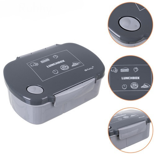 Ланч-бокс для їжі 800 мл з кришкою і клапаном Ruhhy (26169) Сірий Нововолинськ - фото 3