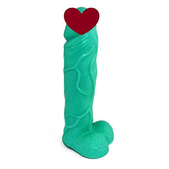 Крафтове мило-член із присоскою Чистий Кайф Turquoise size L, натуральне Sex Aura Київ
