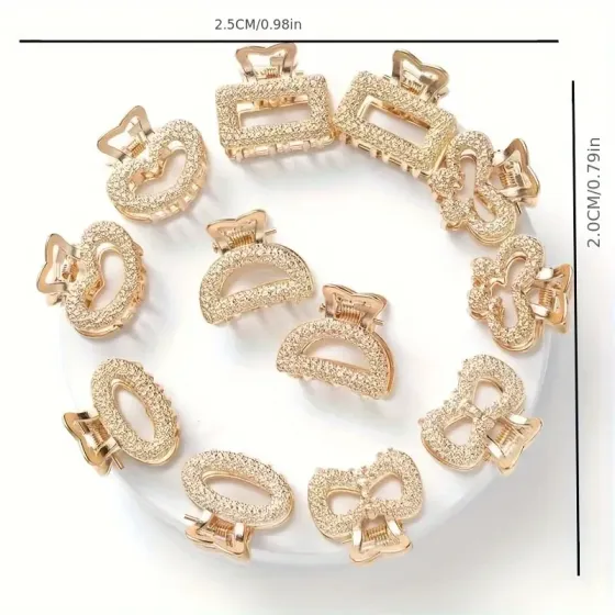 Набор из 6 золотистых мини заколок для волос – золотистые крабики Киев