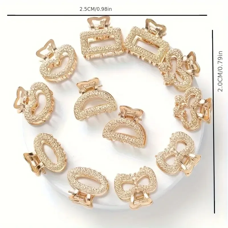 Набір із 6 золотистих міні заколок для волосся – золотисті крабики Київ - фото 5